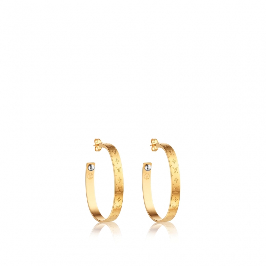 Louis Vuitton Nanogram Hoop Earrings in Gold - Accessories M00220