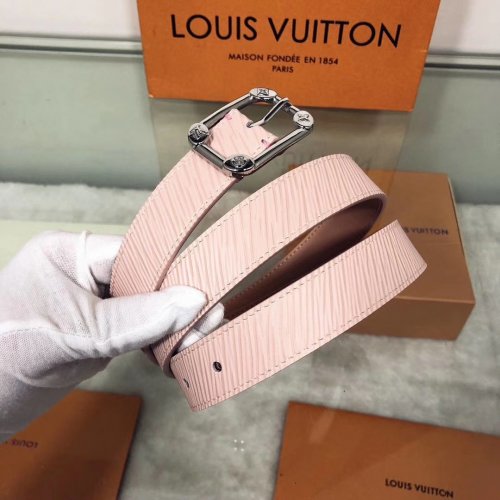 Louis Vuitton Epi LV Malletier 25MM Belt M0095U Rose Ballerine Pink