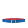 Louis Vuitton Taurillon Reverso 40MM Reversible Belt M0126Q Rouge Bleu