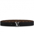 Louis Vuitton LV Line 40MM Reversible Belt Monogram Eclipse Canvas in Grey - Men Belt M0167T