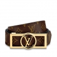 Louis Vuitton Monogram Reverse Dauphine 25mm Reversible belt M0196U Tan