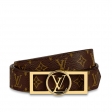 Louis Vuitton Monogram Reverse Dauphine 25mm Reversible belt M0208U White