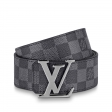 Louis Vuitton LV Initiales 40MM Reversible Belt Damier Graphite Canvas in Grey - Accessories M0213T