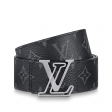 Louis Vuitton LV Line 40MM Reversible Belt Monogram Eclipse Canvas in Grey - Men Belt M0252U