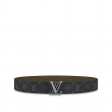 Louis Vuitton LV Line 40MM Reversible Belt Monogram Eclipse Canvas in Grey - Men Belt M0252U