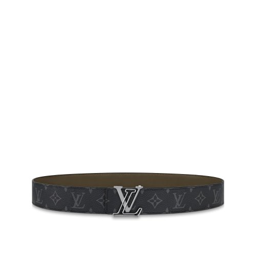 Louis Vuitton LV Line 40MM Reversible Belt Monogram Eclipse Canvas in Grey - Men Belt M0252U