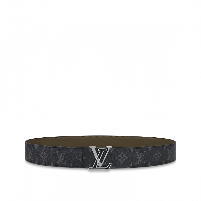 Louis Vuitton LV Line 40MM Reversible Belt Monogram Eclipse Canvas in Grey - Men Belt M0252U