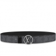 Louis Vuitton LV Circle 40MM Reversible Belt Monogram Eclipse Canvas in Brown - Accessories M0286U