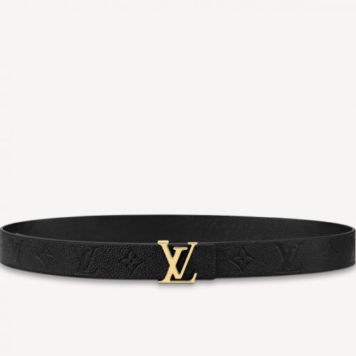 Louis Vuitton Monogram Empreinte leather LV ICONIC 30MM REVERSIBLE BELT M0328W Black
