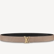 Louis Vuitton Monogram Empreinte leather LV ICONIC 30MM REVERSIBLE BELT M0329W Turtledove