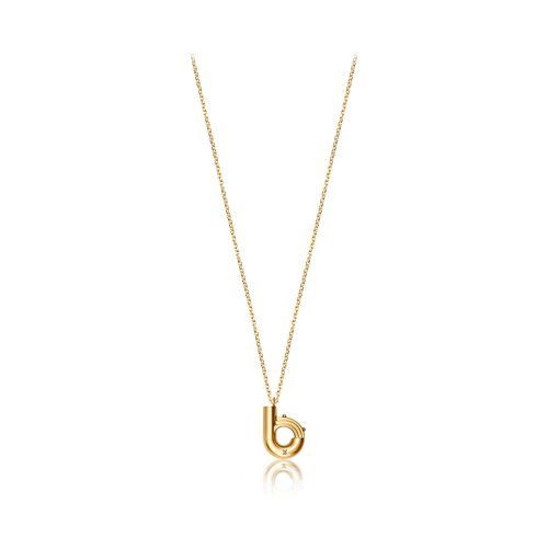 Louis Vuitton Letter B Necklace - Gold Block Letter Initial Charm