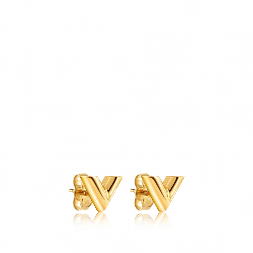 Louis Vuitton Essential V Stud Earrings in Gold - Accessories M68153