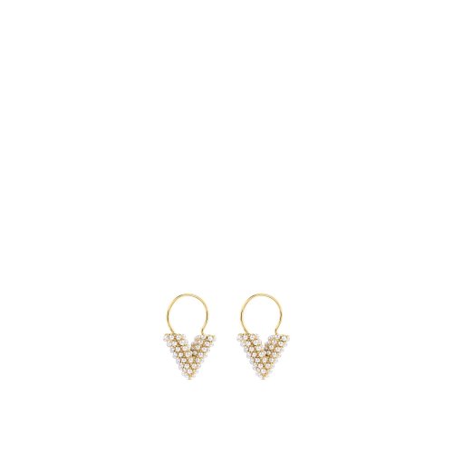 Louis Vuitton Essential V Perle Earrings in White - Accessories M68362