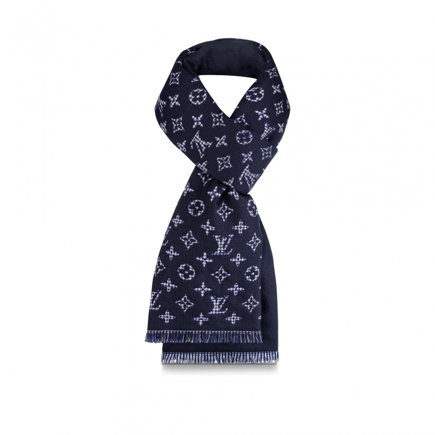Louis Vuitton Pied-De-Poule Stole in Blue - Accessories M76244