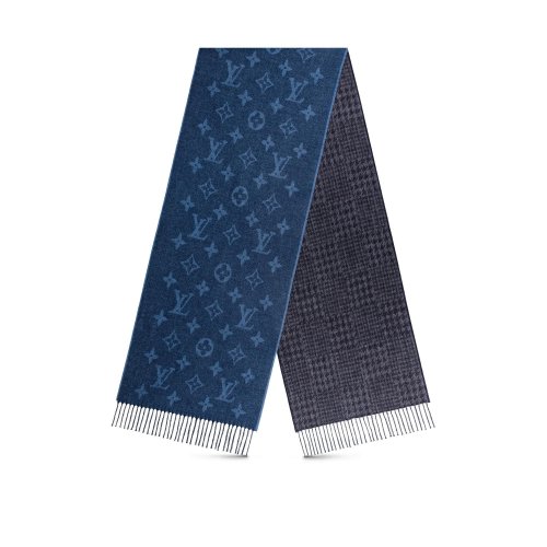 Louis Vuitton Pied-De-Poule Scarf in Blue - Accessories M76247