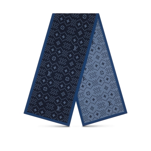 Louis Vuitton Monogram Flakes Knit Scarf in Blue - Accessories M76262