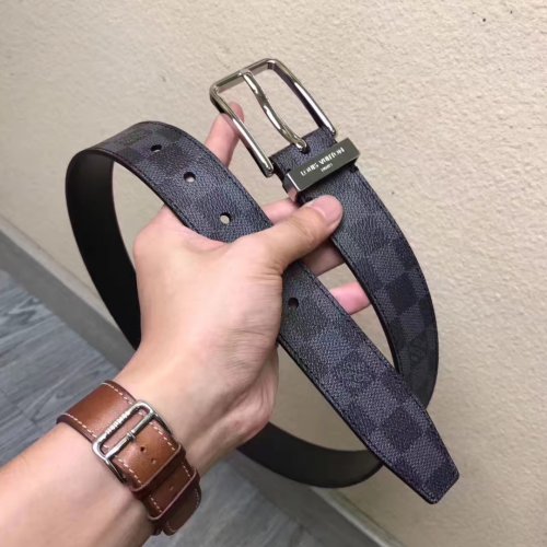 Louis Vuitton Damier Graphite Pont Neuf Belt 35MM M9402V Louis Vuitton Damier Graphite Pont Neuf Belt 35MM M9402V