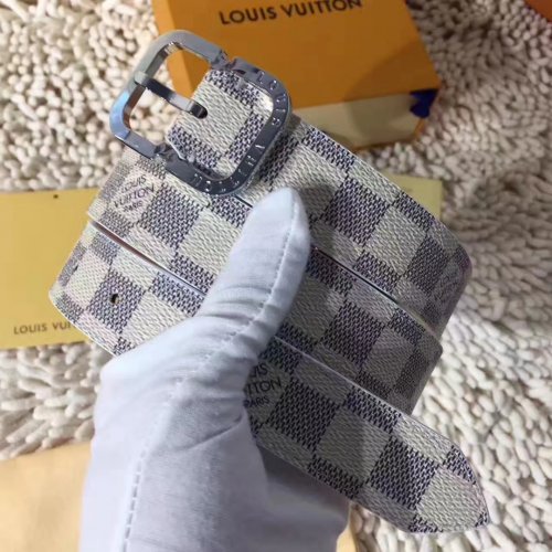 Louis Vuitton Damier Azur Canvas Mini 25MM Belt M9782V Gold