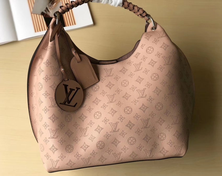 Louis Vuitton Mahina Leather Carmel Hobo Bag M52950 Magnolia