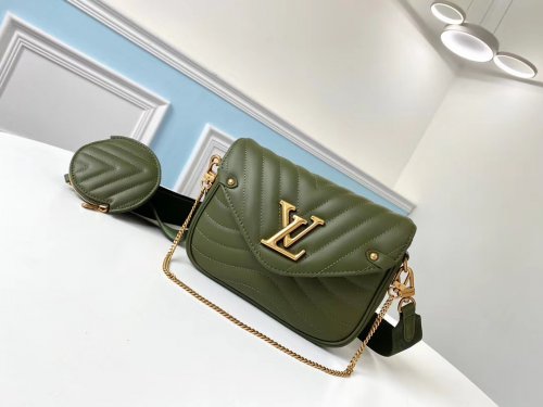 Louis Vuitton CalfLeather Multi Pochette New Wave M56471 Khaki Green