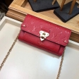 Louis Vuitton Monogram Empreinte Leather Chain Wallet M63398 Red