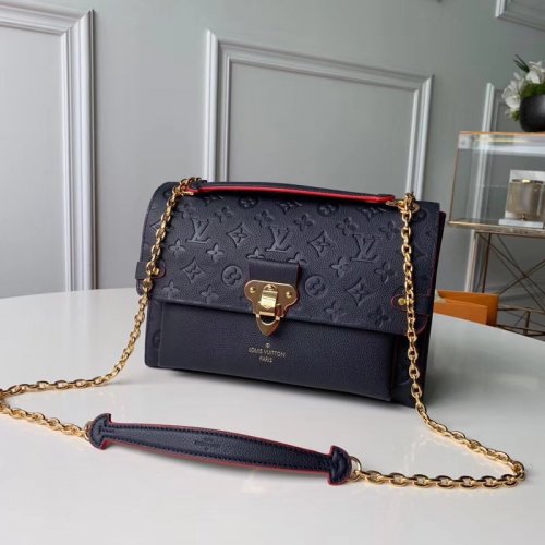 Louis Vuitton Monogram Empreinte Leather Vavin MM Bag M43925 Navy Blue