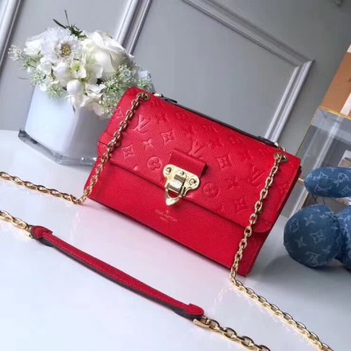 Louis Vuitton Monogram Empreinte Leather Vavin PM Bag M43936 Scarlet Red