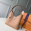Louis Vuitton Calf Leather Lockme Hobo Shoulder Bag M44330 Beige