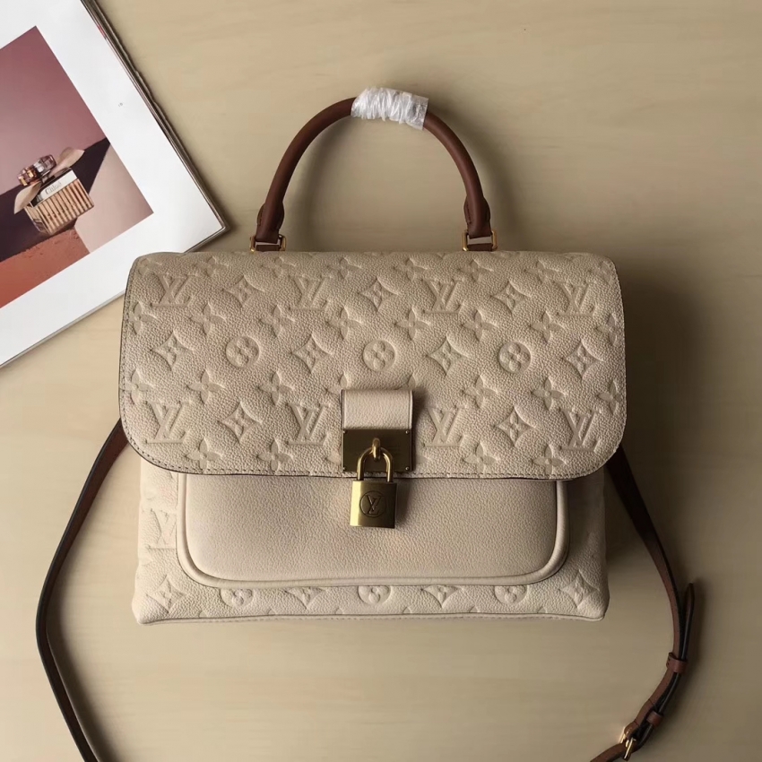 Louis Vuitton Monogram Empreinte Marignan Messenger M44549 Crème Beige/Caramel