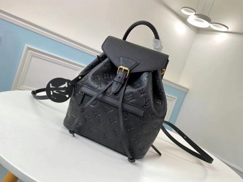 Louis Vuitton Monogram Empreinte Leather Montsouris PM Backpack M45205 Black