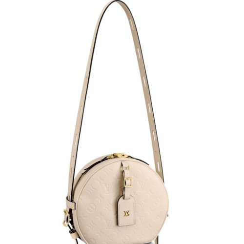 Louis Vuitton Monogram Empreinte Leather Boite Chapeau Souple MM Handbag M45276 Cream Louis Vuitton Monogram Empreinte Leather Boite Chapeau Souple MM Handbag M45276 Cream