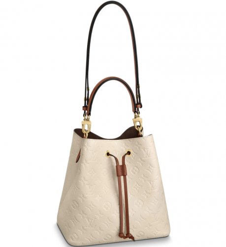 Louis Vuitton Monogram Empreinte NeoNoe MM Bucket Bag M45307 Cream