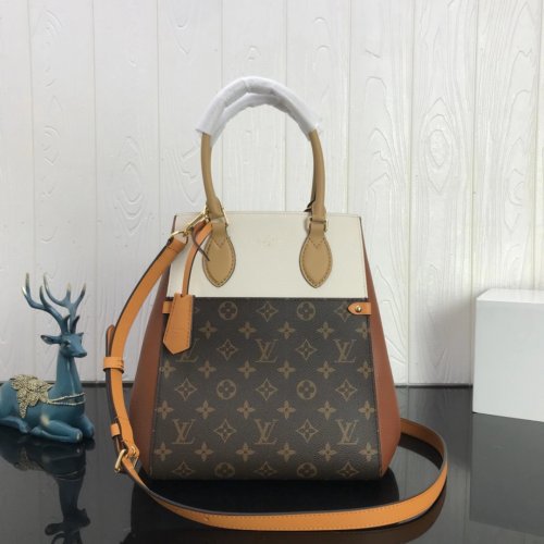 Louis Vuitton Monogram Canvas Fold Tote MM M45376 Camel Sunbeam Creme