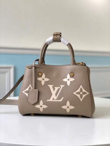 Louis Vuitton Montaigne BB Bicolor Monogram Empreinte Leather in Grey - Handbags M45489