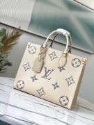 Louis Vuitton OnTheGo MM Bicolor Monogram Empreinte Leather in Beige - Handbags M45494