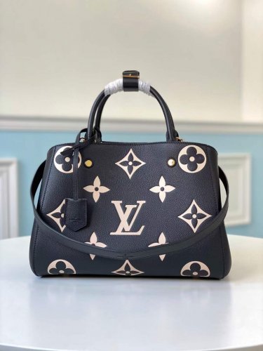 Louis Vuitton Montaigne MM Bicolor Monogram Empreinte Leather in Black - Handbags M45499