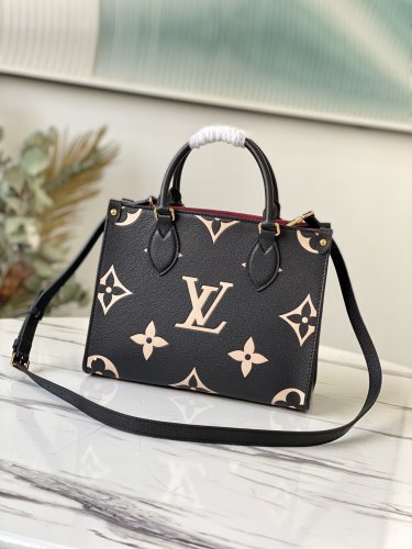 Louis Vuitton Onthego PM Bicolor Monogram Empreinte Leather in Black - Handbags M45659