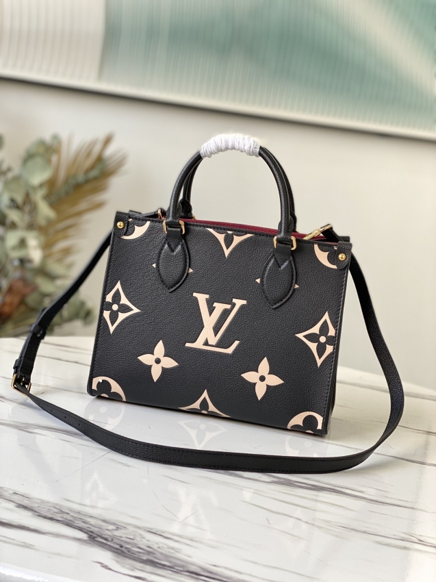 Louis Vuitton Onthego PM Bicolor Monogram Empreinte Leather in Black - Handbags M45659