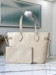 Louis Vuitton Neverfull MM Monogram Empreinte Leather in Cream - Handbags M45684
