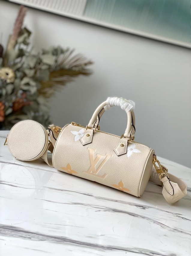 Louis Vuitton Monogram Empreinte Leather Papillon BB M45708 Cream/Saffron