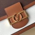 Louis Vuitton Taurillon leather MINI Dauphine Lugano Handbag M53806 Snow/Blackberry