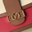 Louis Vuitton Taurillon Leather Dauphine MM Handbag M53830 Panama/Scarlet