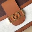 Louis Vuitton Taurillon Leather Dauphine MM Handbag M53868 Snow/Blackberry
