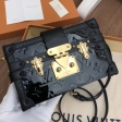 Louis Vuitton Monogram Vernis Leather Petite Malle M54180 Black