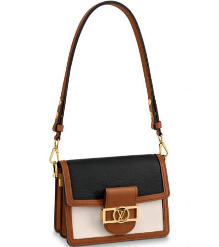 Louis Vuitton Taurillon leather MINI Dauphine Lugano Handbag M55073 Noir/Blanc