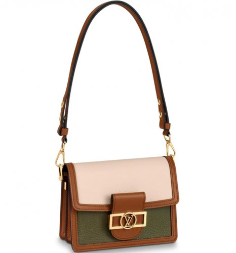 Louis Vuitton Taurillon leather MINI Dauphine Lugano Handbag M55504 Crème/Kombu