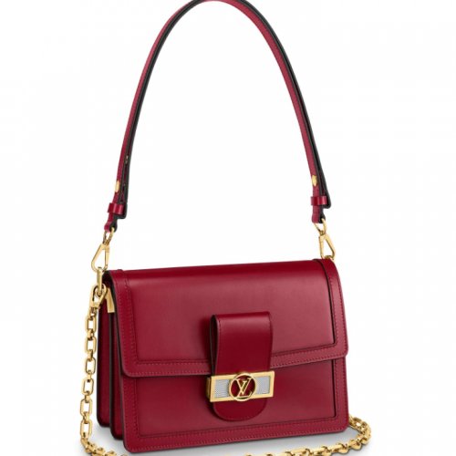 Louis Vuitton Smooth Calfskin Leather Dauphine MM Lugano M55735 Cherry Berry