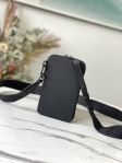Louis Vuitton LV Aerogram Phone Pouch Men H26 in Black M57089