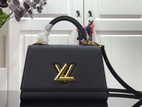 Louis Vuitton Taurillon Leather TWIST ONE HANDLE MM M57090 Black Louis Vuitton Taurillon Leather TWIST ONE HANDLE MM M57090 Black