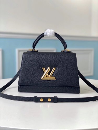 Louis Vuitton Taurillon Leather TWIST ONE HANDLE PM M57093 Black Louis Vuitton Taurillon Leather TWIST ONE HANDLE PM M57093 Black
